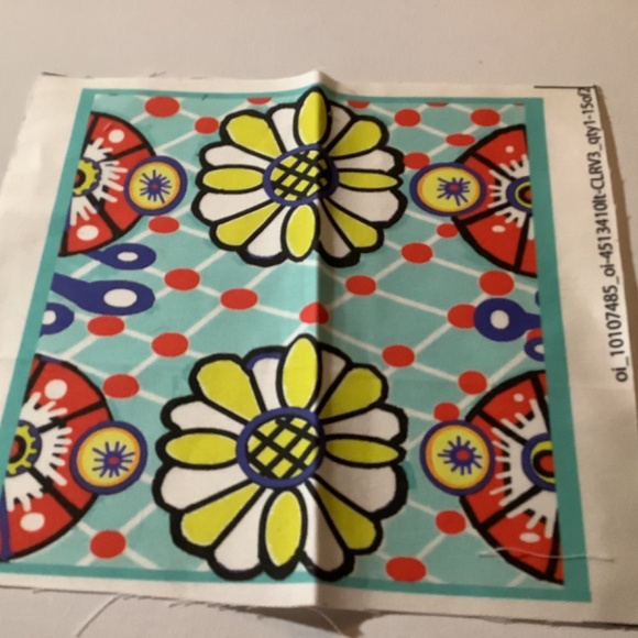 2 Latina Designs Cotton Squares, Turquoise - Picture 3 of 3